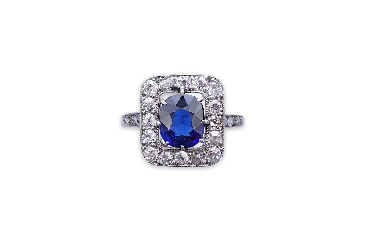 An Art Deco sapphire and diamond ring, 1920s
